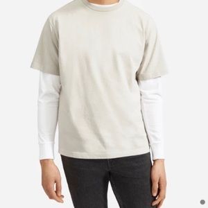 EVERLANE Premium-Weight t shirt off white stone